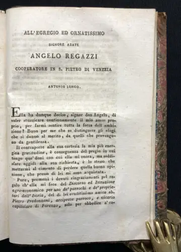 Predonzani, Pietro Discorso Ed Istruzione Agro- Economica 1820 -Landwirtschaft