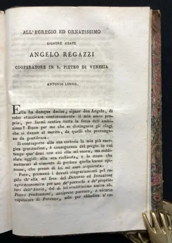Predonzani, Pietro Discorso Ed Istruzione Agro- Economica 1820 -Landwirtschaft
