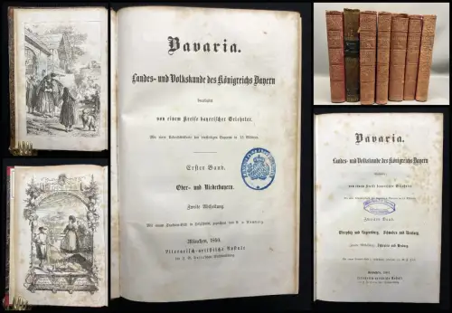 Riehl Bavaria Landes- und Volkskunde des Königreichs Bayern 7 Bde. 1860-1866