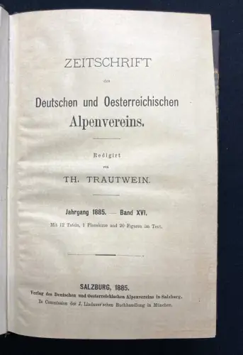 Trautwein, Th. Zeitschrift des Deutschen und Oesterreichischen Alpenvereins 1885