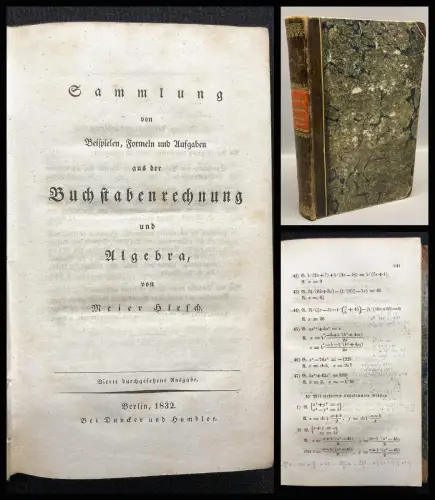 Sammlung v. Beispielen, Formalen u. Aufgaben aus der Buchstabenrechnung,Algebra