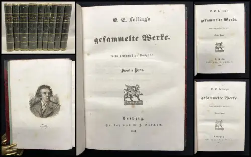 Lessing, E. G. Lessings gesammelte Werke Bd.1-10 ( in 9 Büchern) komplett