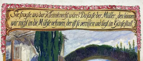 Schreyer, Oskar Der arme Müllersbursch und das Kätzchen No.3, Aquarell Märchen