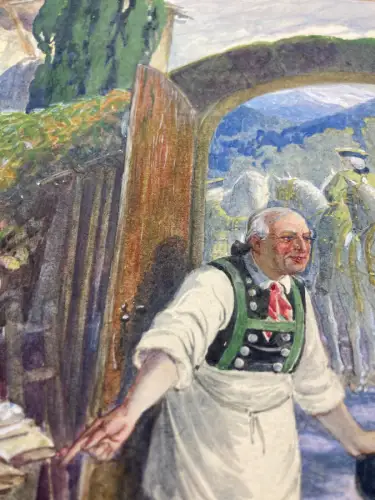 Schreyer, Oskar Der arme Müllersbursch und das Kätzchen No.3, Aquarell Märchen