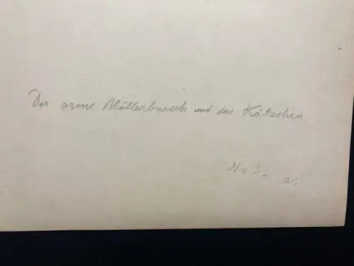 Schreyer, Oskar Der arme Müllersbursch und das Kätzchen No.3, Aquarell Märchen