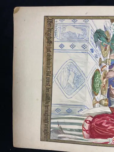 Der Froschkönig No.3 Märchen Aquarell /Tusche um 1900,Gebrüder Grimm