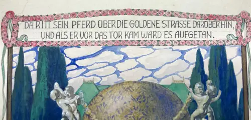 Das Wasser des Lebens No.3 Märchen Aquarell /Tusche um 1900,Gebrüder Grimm