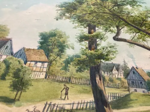 Schmelzer, Bernhard, Johann Aquarell Rochwitz(bei Loschwitz)  1867 Landschaft