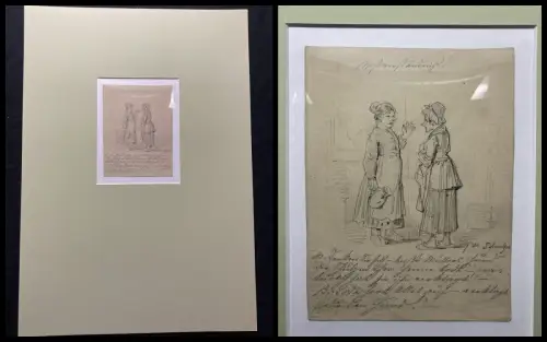 Schmelzer, Bernhard, Johann Bleistiftzeichnung Mißverständnis! um 1880 signiert