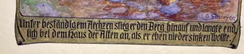 Schreyer, Oskar Die Gänsehirtin am Brunnen No.2 Märchen Aquarell um 1900 Grimm
