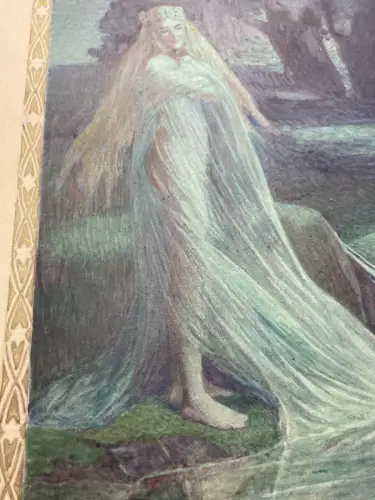 Schreyer, Oskar Die Gänsehirtin am Brunnen No.3 Märchen Aquarell um 1900 Grimm