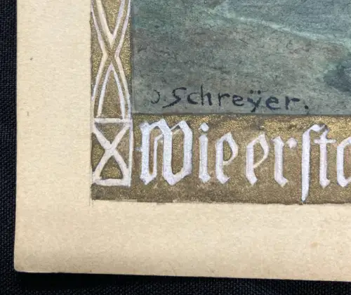 Schreyer, Oskar Die Gänsehirtin am Brunnen No.3 Märchen Aquarell um 1900 Grimm