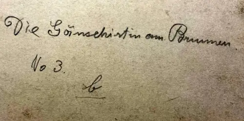 Schreyer, Oskar Die Gänsehirtin am Brunnen No.3 Märchen Aquarell um 1900 Grimm