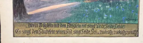 Schreyer, Oskar Jorinde und Joringel No.1 Aquarell um 1900 Märchen, Gebr.Grimm