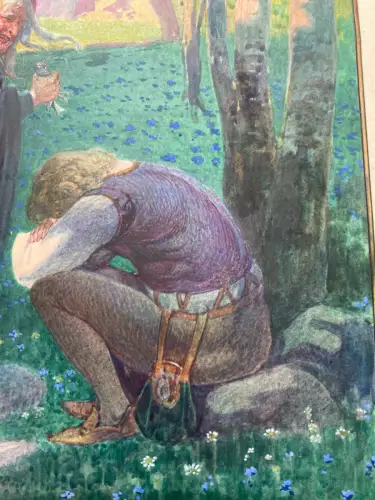 Schreyer, Oskar Jorinde und Joringel No.1 Aquarell um 1900 Märchen, Gebr.Grimm