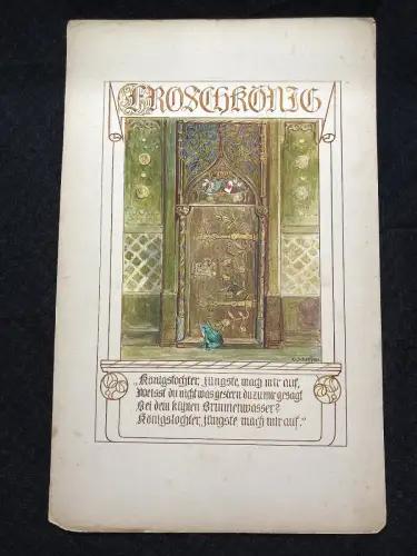 Der Froschkönig No.1 Märchen Aquarell / Tusche um 1900,Gebrüder Grimm