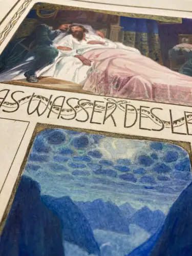 Das Wasser des Lebens No.1 Märchen Aquarell /Tusche um 1900,Gebrüder Grimm