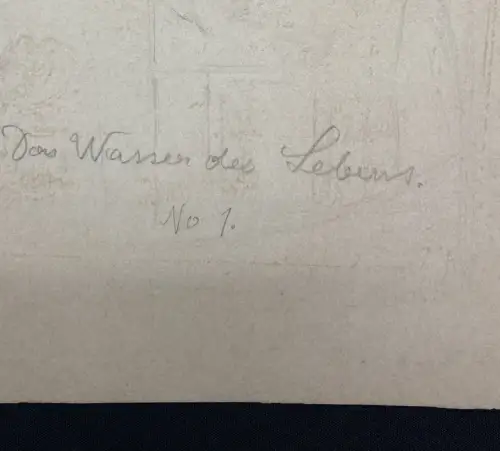 Das Wasser des Lebens No.1 Märchen Aquarell /Tusche um 1900,Gebrüder Grimm