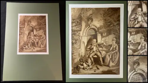 Schmelzer, Bernhard Tuschezeichnung um 1875 "Beim alten Oberförster"