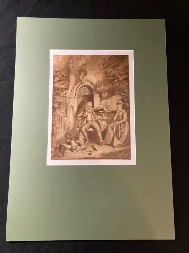 Schmelzer, Bernhard Tuschezeichnung um 1875 "Beim alten Oberförster"
