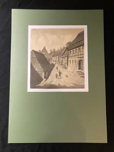 Schmelzer, Bernhard, Johann Sepiaaquarell auf Feder "Schellenberg"(Augsburg)