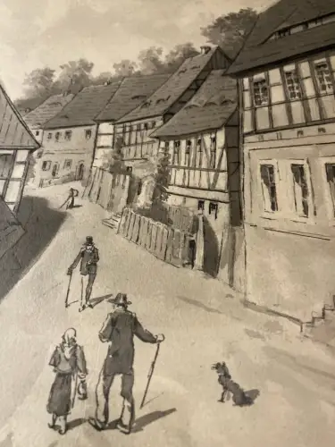 Schmelzer, Bernhard, Johann Sepiaaquarell auf Feder "Schellenberg"(Augsburg)