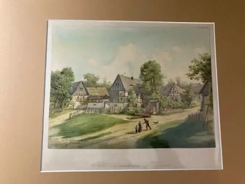 Schmelzer, Bernhard Aquarell "Partie aus Lockwitz"  um 1880 Dresden Sachsen