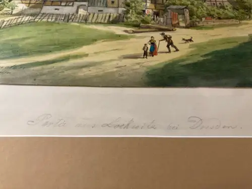 Schmelzer, Bernhard Aquarell über Feder "Partie aus Lockwitz"  um 1880