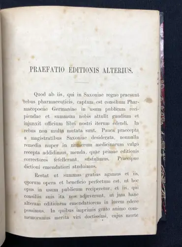 Pharmacopoea Germaniae. Editio Altera 1867 Arznei, Medizin, Pharmaindustrie
