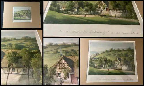 Schmelzer Aquarell/Feder" Die alte Mühle im Bühlauer Grunde beim weißen Hirsch"