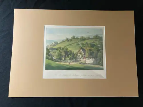 Schmelzer Aquarell/Feder" Die alte Mühle im Bühlauer Grunde beim weißen Hirsch"
