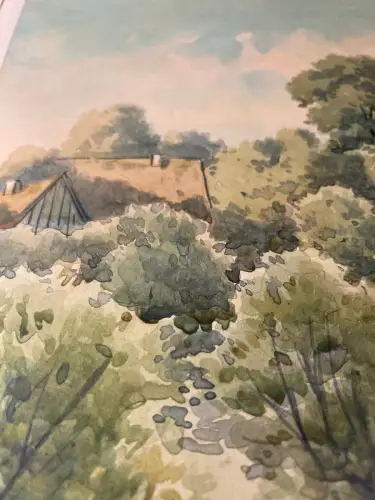 Schmelzer, Bernhard Aquarell über Feder"Partie aus Leubnitz bei Dresden"1880