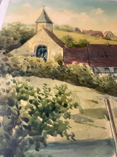 Schmelzer, Bernhard Aquarell über Blei/Feder "Partie aus Dörnthal im Erzgebirge"