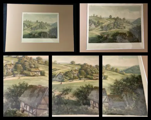 Schmelzer, Bernhard Aquarell über Feder "Partie aus Loschwitz" um 1870