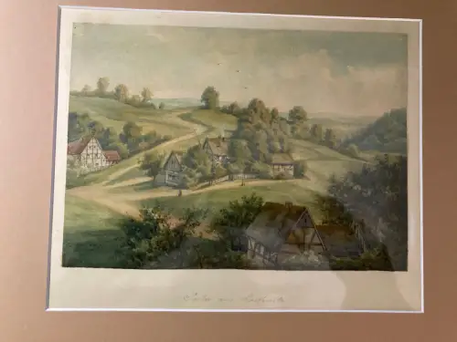 Schmelzer, Bernhard Aquarell über Feder "Partie aus Loschwitz" um 1870