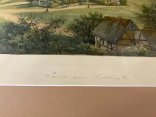 Schmelzer, Bernhard Aquarell "Partie aus Loschwitz" 1870 Dresden Sachsen