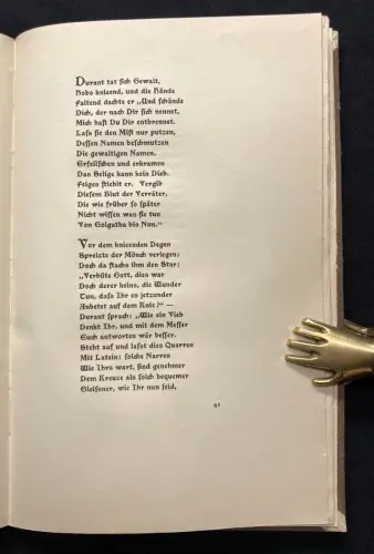 Borchardt, Rudolf Der Durant. Ein Gedicht aus dem männlichen Zeitalter 1920
