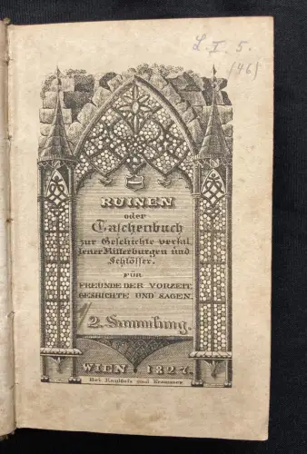 Taschenbuch zur Geschichte verfallener Ritterburgen und Schlösser 2 Bde. in 1