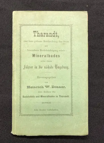 Donner Tharandt eine kurz gefasste Beschreibung des Ortes 1890 Führer Guide