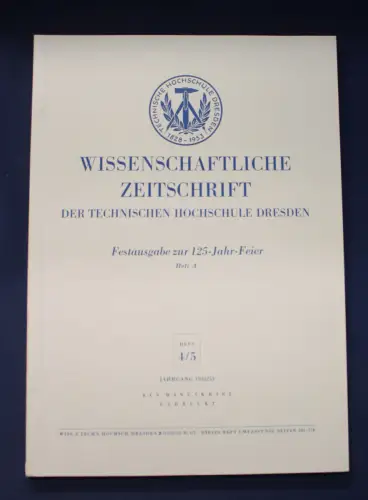 Wissenschaftliche Zeitschrift Heft 4/ 5 1952/ 53 Heft A Festausgabe Wissen  js