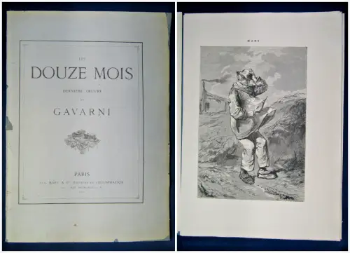 Garvani Les Douze Mois (Die 12 Monate) 1869 12 Holzstiche Geschichte sf