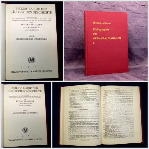 Bemmann Bibliographie der sächsischen Geschichte 1970 2. Bd Geschichte Recht mb