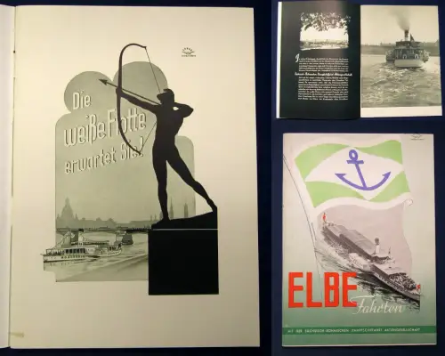 Or. Broschur Elbe Fahrten Dampfschiffahrt Aktiengesellschaft Elbefahrten 1935 js