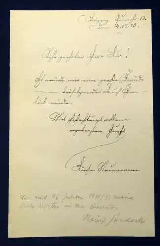  Franz Neumann Erinnerungsblätter v. seiner Tochter Luise Autograph 1907 js