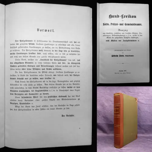 Thiele Handlexikon für sächs. Polizei- und Gemeindebeamte 1907 Selten mb