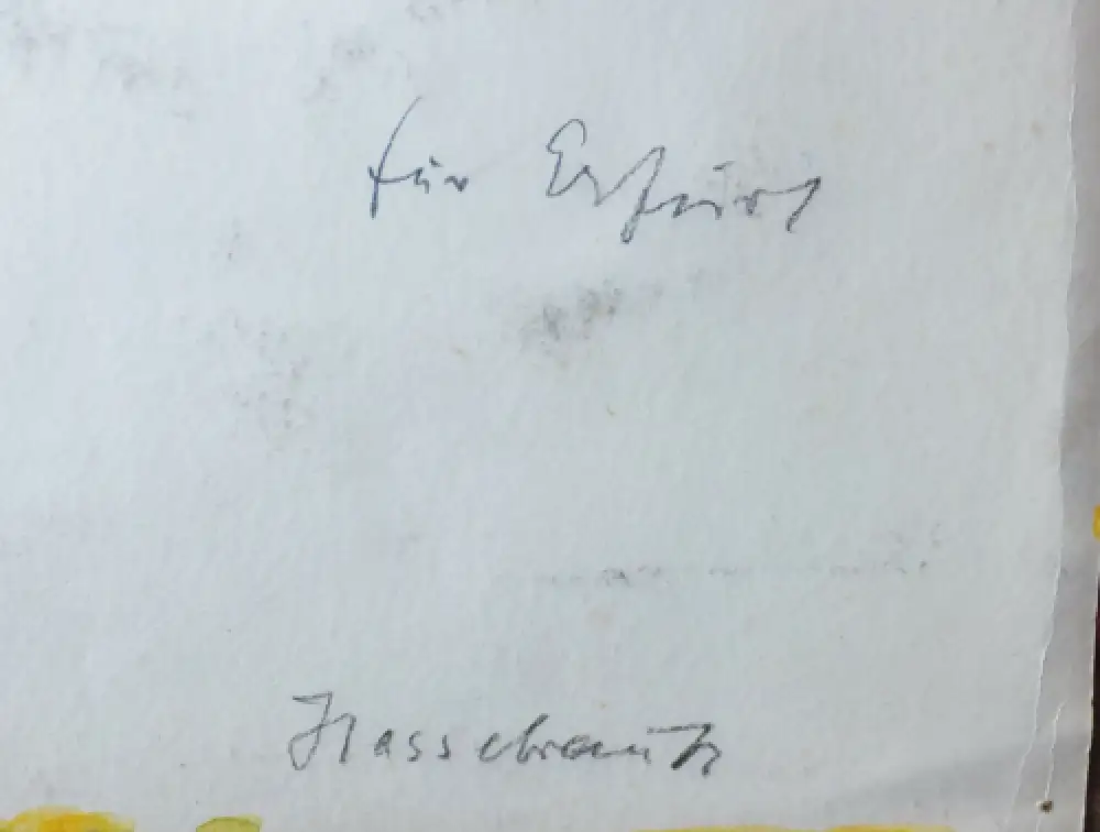 Hassebrauk, Ernst Stillleben auf Gelb Gouache 1957 Schätzpreis 100x74cm 8
