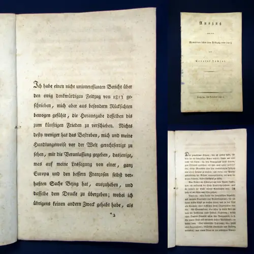 JOMINI Auszug a. d. Memoiren über den Feldzug von 1813 d.EA selten Oktober 1813 