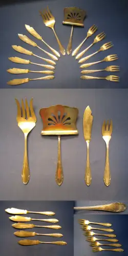 14 teiliges Fischbesteckset von Sibefa( Gabel Messer 2Teile ) 90er versilbert mb