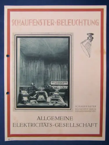 Or. Prospekt Schaufenster Beleuchtung Allgemeine Elektricitäts-Gesellsc. 1925 js