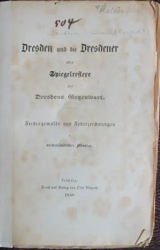 Wanderer -Dresden und die Dresdener. Frescogemälde und Federzeichnungen 1846 -xz